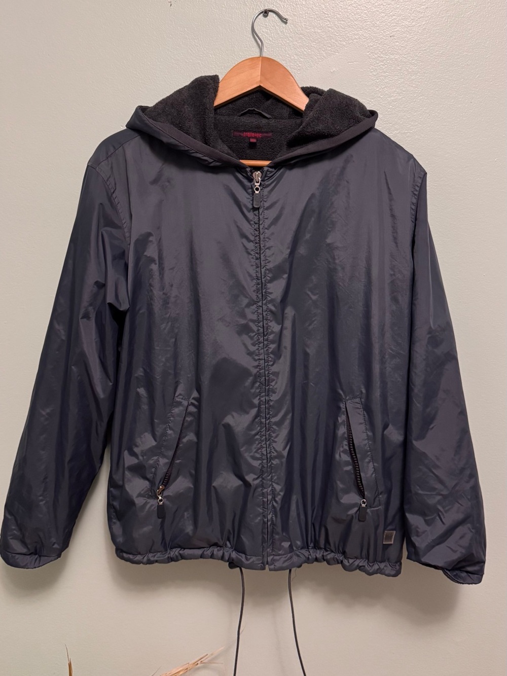 Women Hooded Windbreaker Jacket in Charcoal Gray